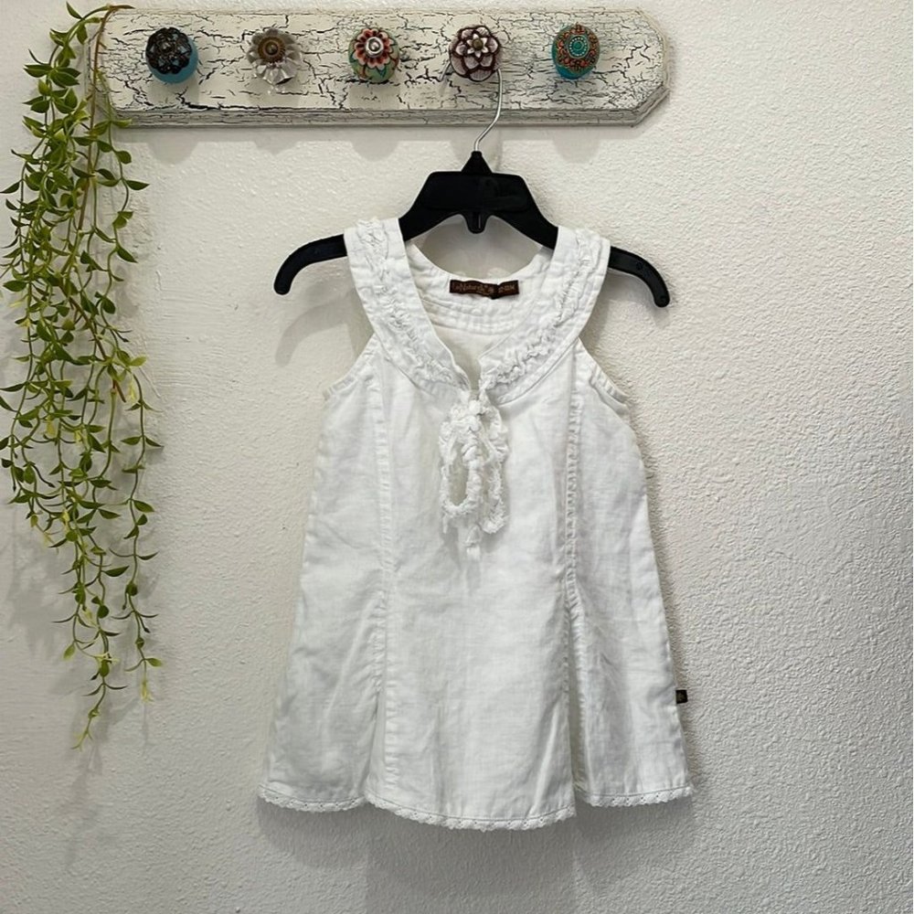 La Naturelle White Linen Dress (size 12-18 months)